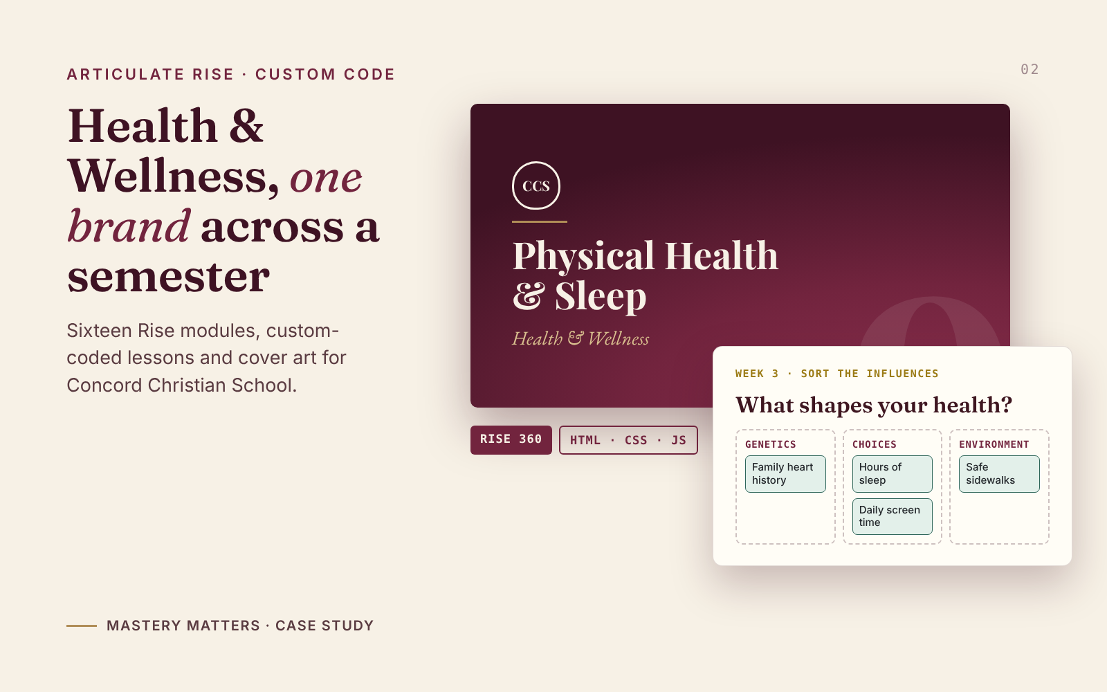 Health and Wellness Course Build preview